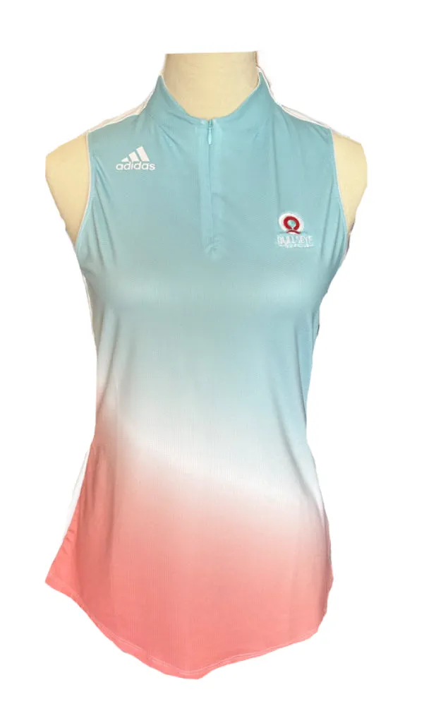 Adidas Blue & Coral Ombre Sleeveless Women's Golf Top w/Logo Size S
