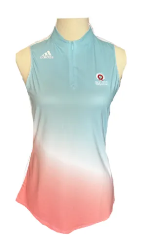 Adidas Blue & Coral Ombre Sleeveless Women's Golf Top w/Logo Size S