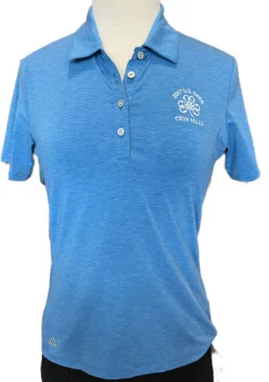 Adidas Blue Heather Short Sleeve Golf Polo w/ Erin Hills Logo Size S MSP$65