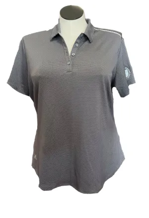 Adidas Gray Dotted Women's Short Sleeve Golf Top w/Logo Size 2XL