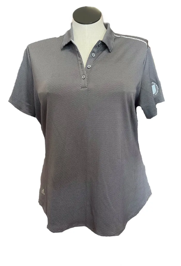 Adidas Gray Dotted Women's Short Sleeve Golf Top w/Logo Size 2XL