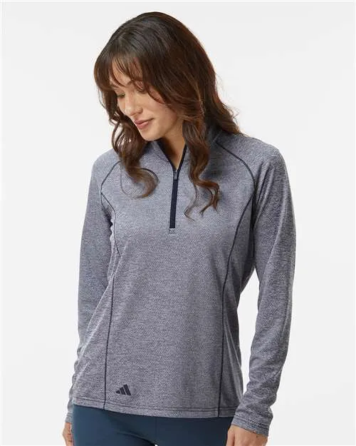 Adidas Ladies Space Dyed Quarter-Zip Pullover