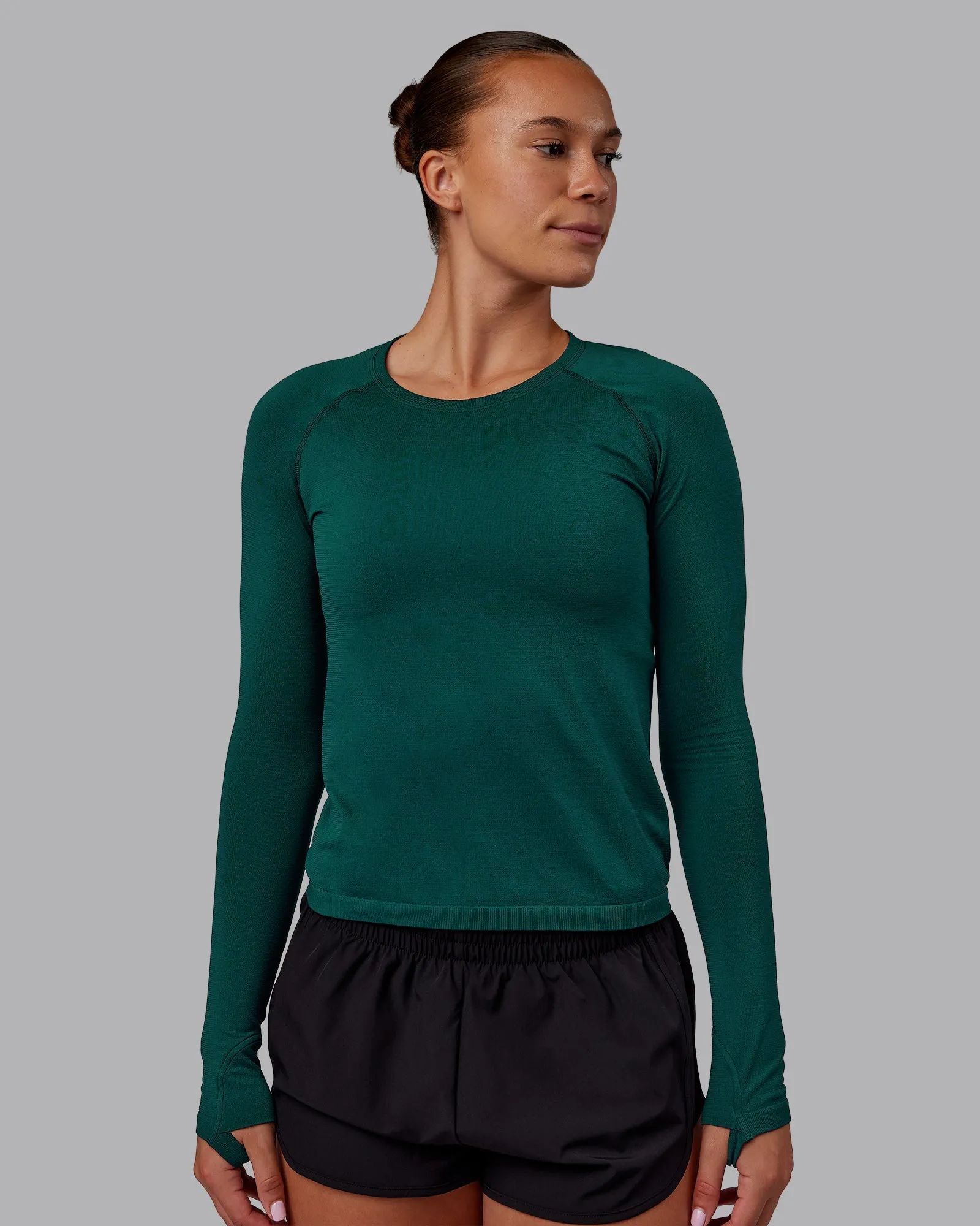 AeroFLX  Seamless Long Sleeve Tee - Dark Moss/Dark Moss