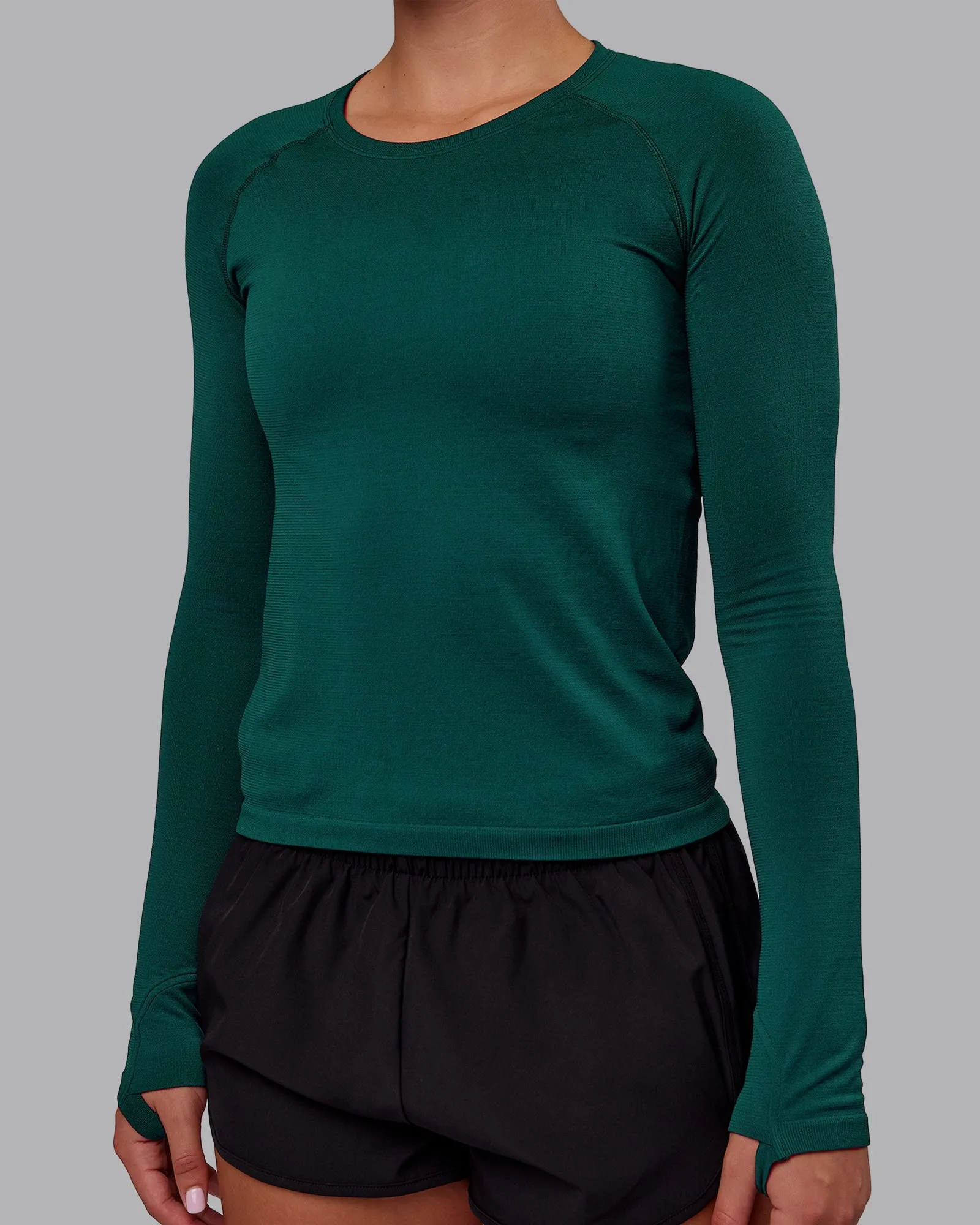 AeroFLX  Seamless Long Sleeve Tee - Dark Moss/Dark Moss