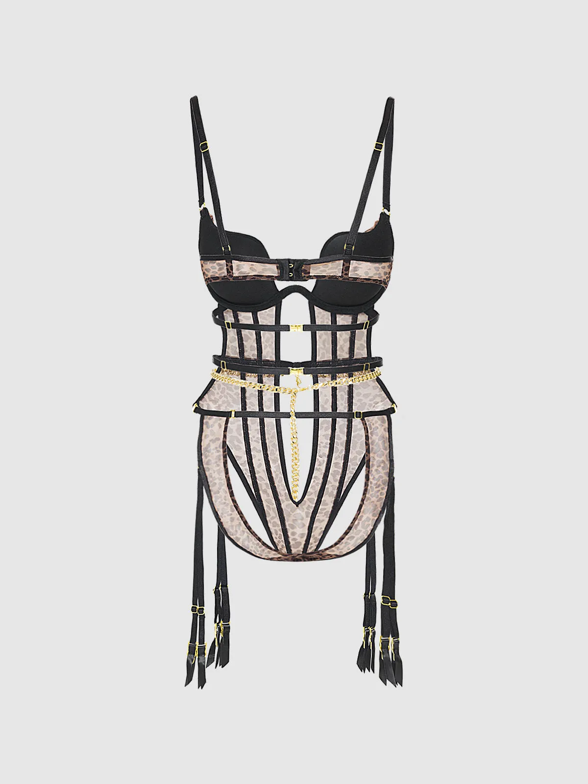 Alanza Swirl Plunge Push Up & Strappy Teddy by Frederick's of Hollywood