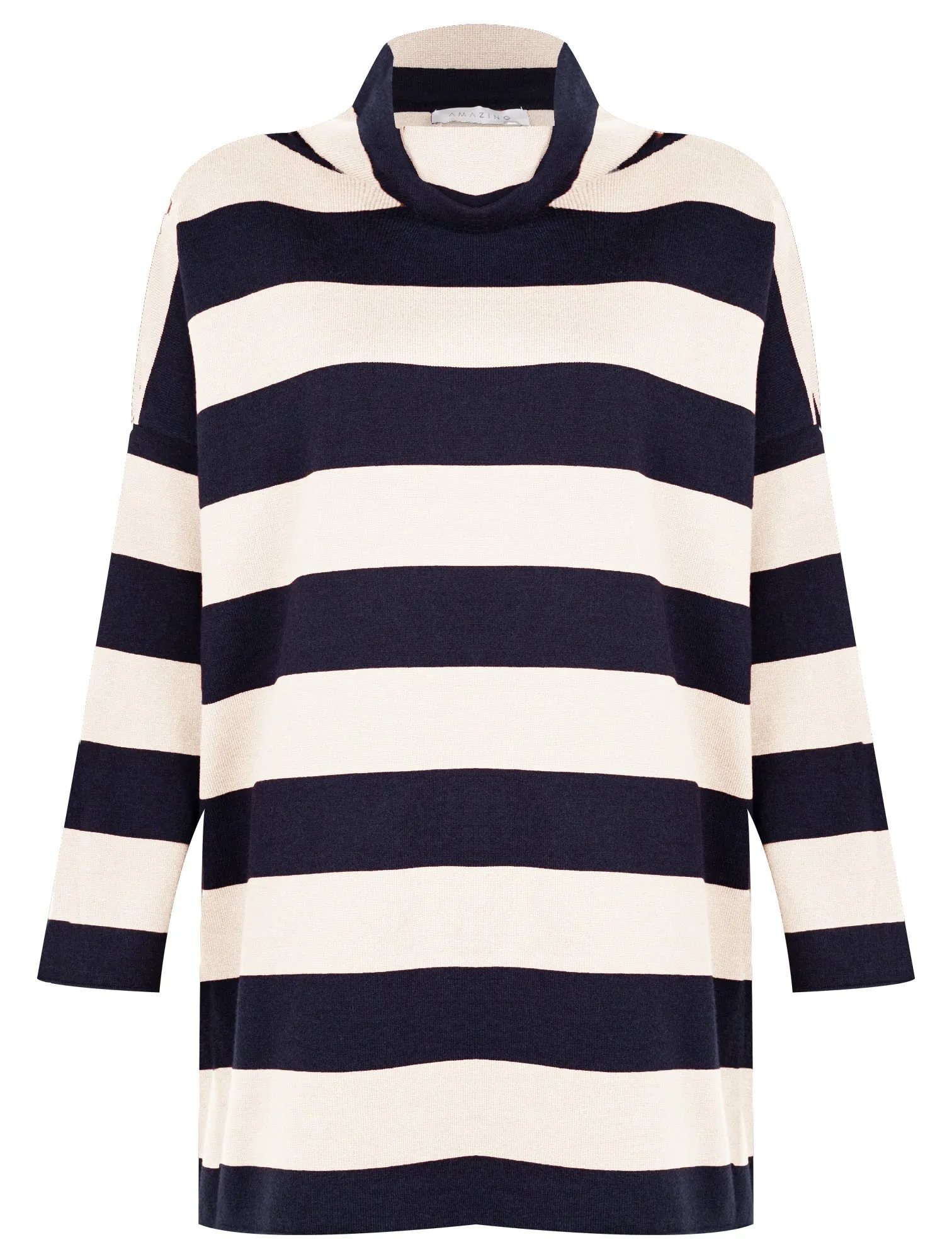 Amazing Woman Stina Roll Neck Supersoft Stripe Top