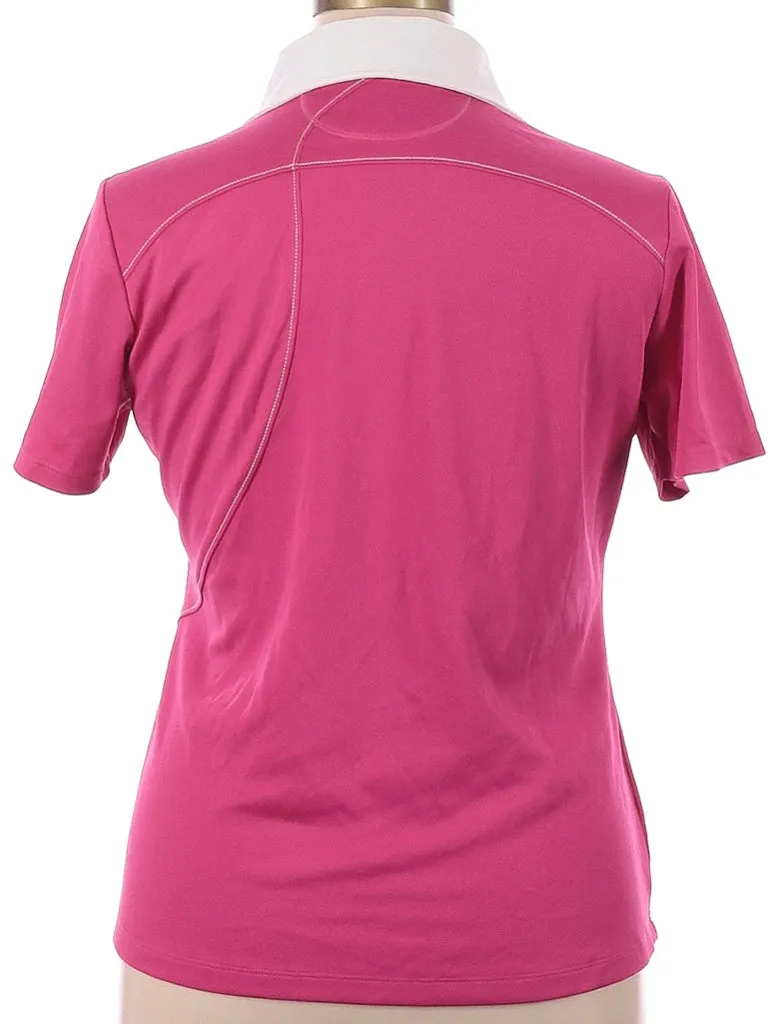 Annika by Cutter & Buck  8 Button Hot Pink Short Sleeved Polo w/White Collar Size XL