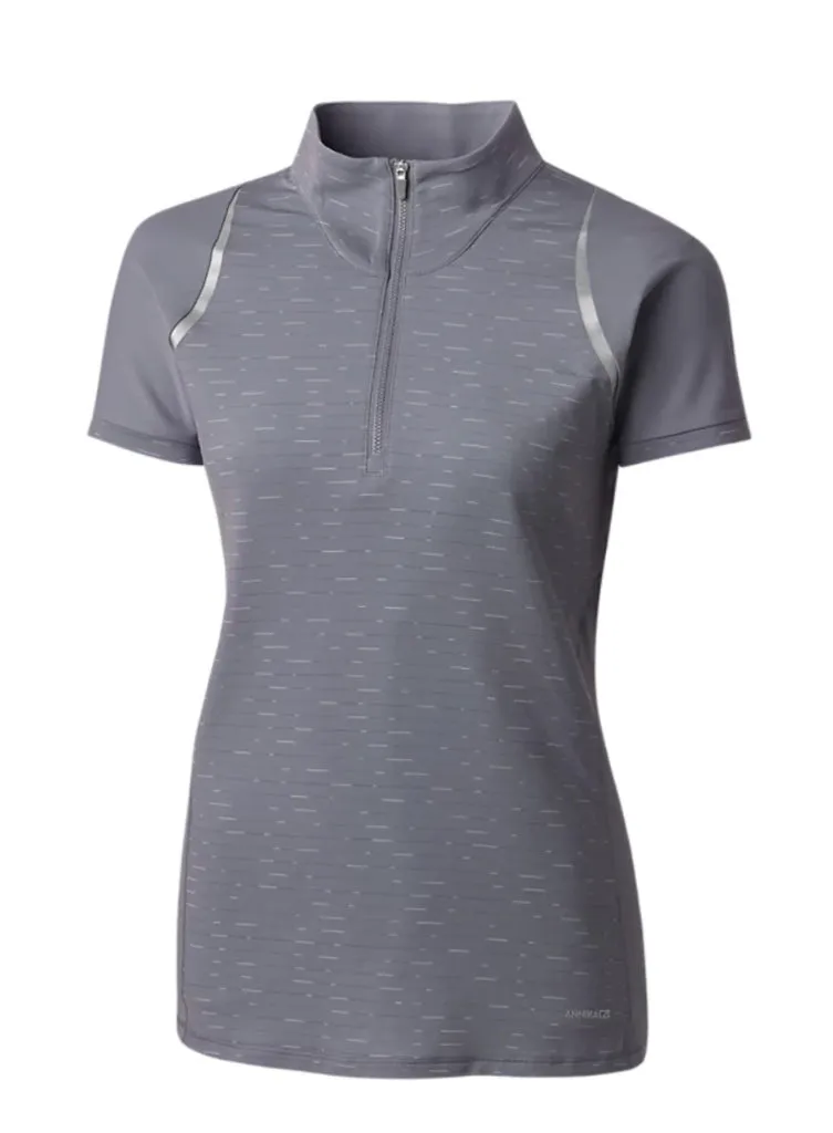 Annika by Cutter & Buck Elite Short Sleeve Mock Half Zip Golf Top MSP$100