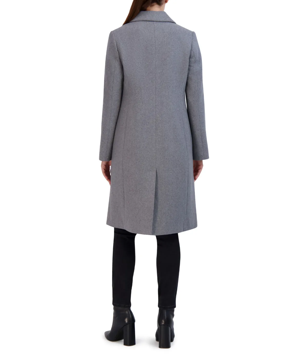 Asymmetrical Wool Blend Coat Light Grey