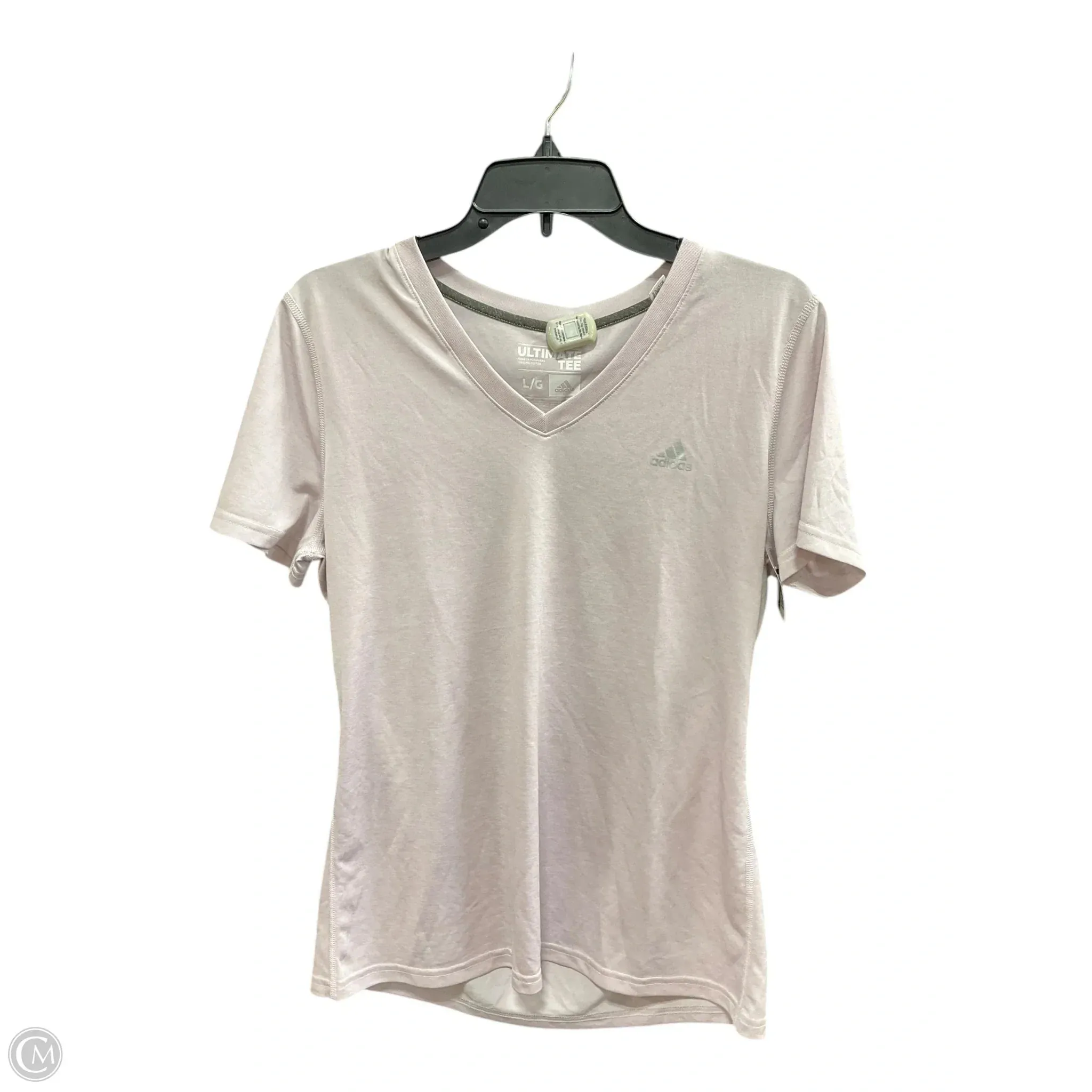 Athletic Top Short Sleeve By Adidas In Purple, Size: L