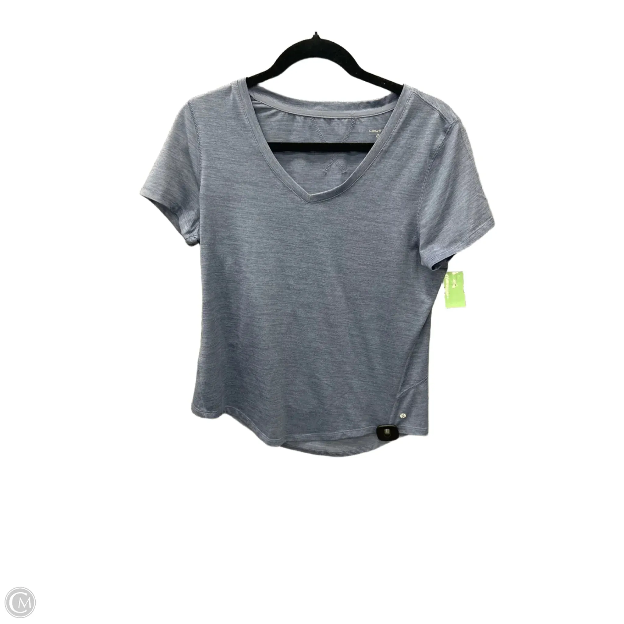 Athletic Top Short Sleeve By Layer 8 In Blue, Size: M