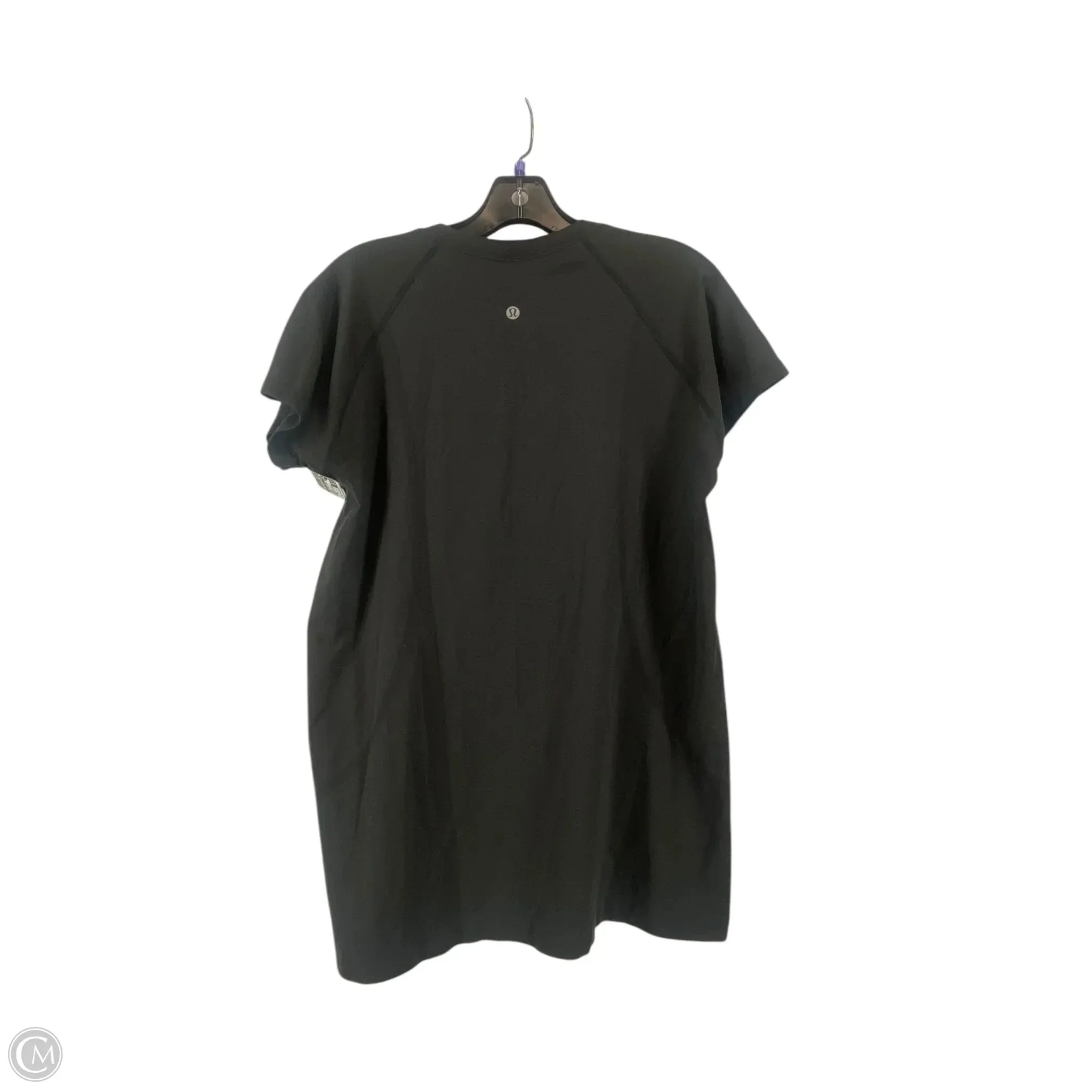 Athletic Top Short Sleeve By Lululemon In Black, Size: L