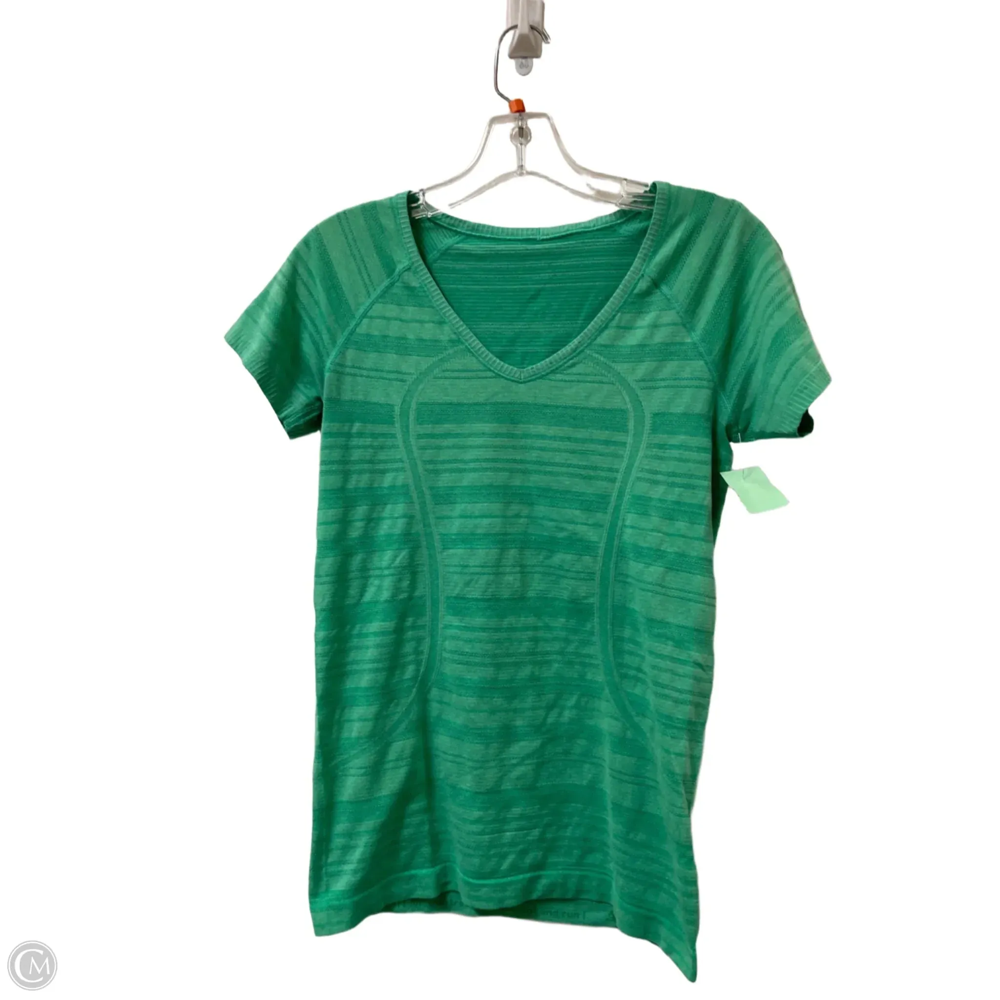 Athletic Top Short Sleeve By Lululemon In Green, Size: M