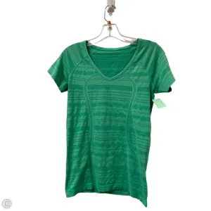 Athletic Top Short Sleeve By Lululemon In Green, Size: M