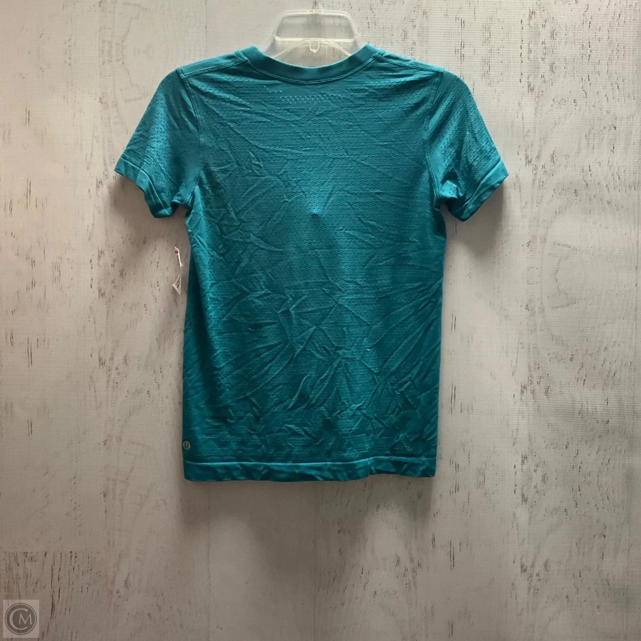 Athletic Top Short Sleeve By Lululemon In Teal, Size: 4