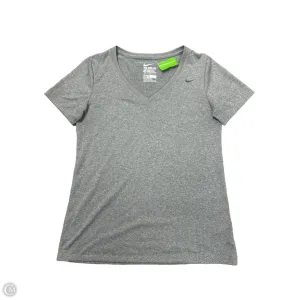 Athletic Top Short Sleeve By Nike Apparel In Grey, Size: M