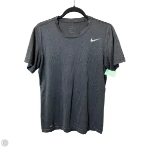 Athletic Top Short Sleeve By Nike In Grey, Size: S