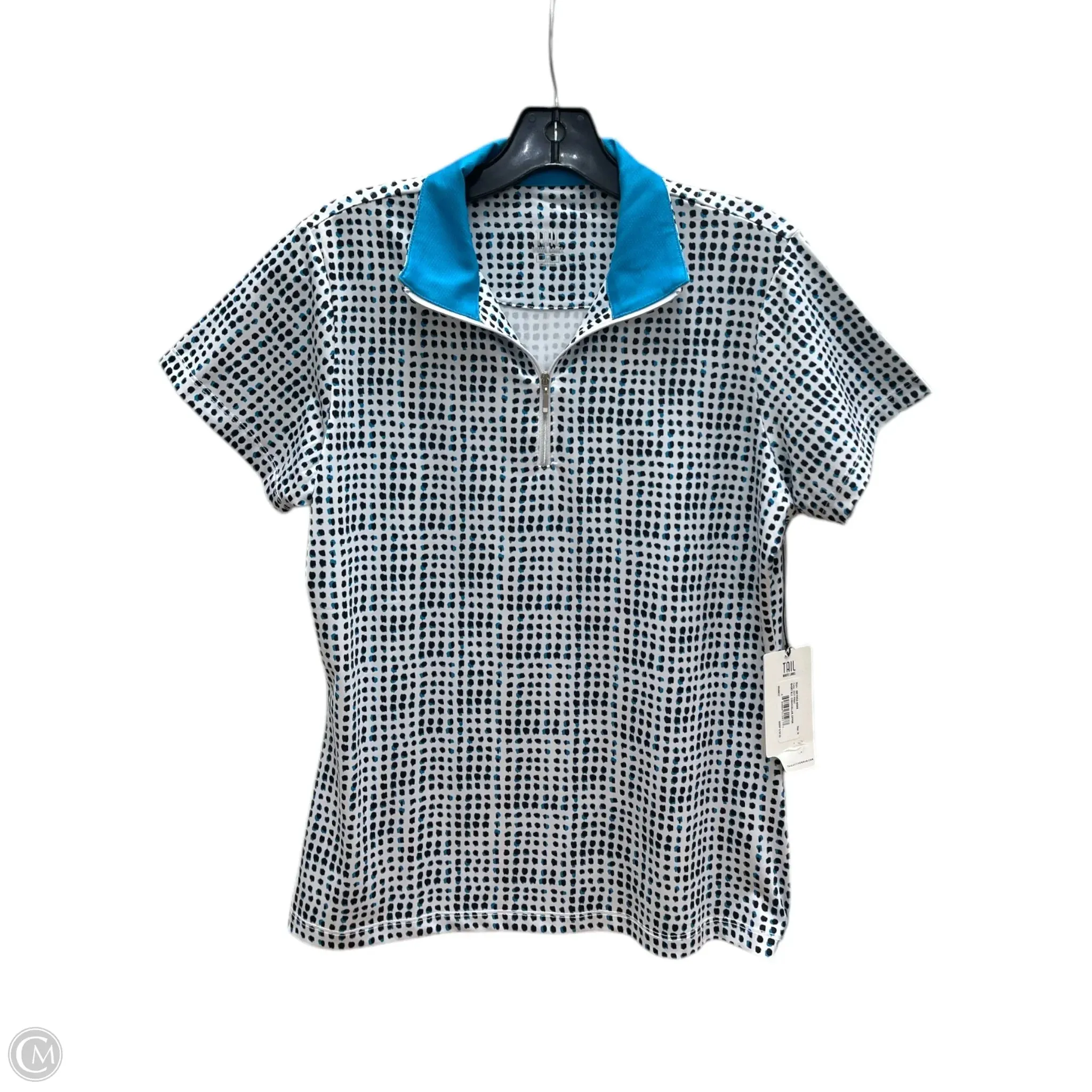 Athletic Top Short Sleeve By Tail In Blue & White, Size: M