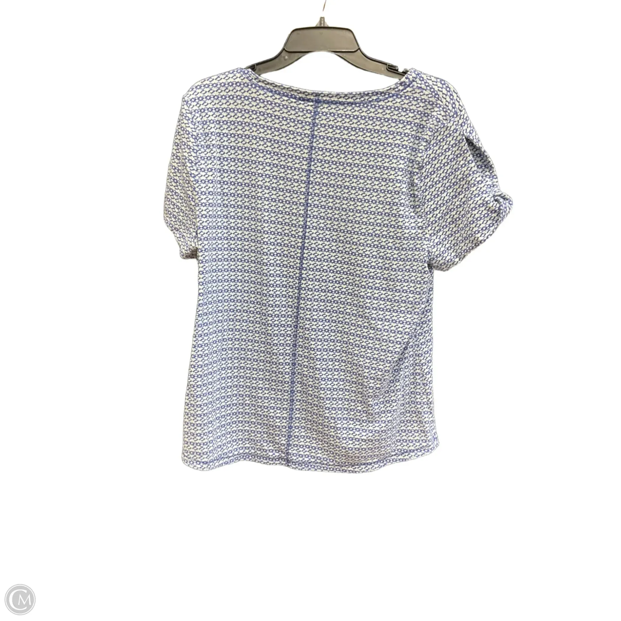 Athletic Top Short Sleeve By Talbots In Blue & White, Size: Xl