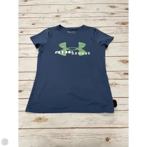 Athletic Top Short Sleeve By Under Armour In Blue, Size: M