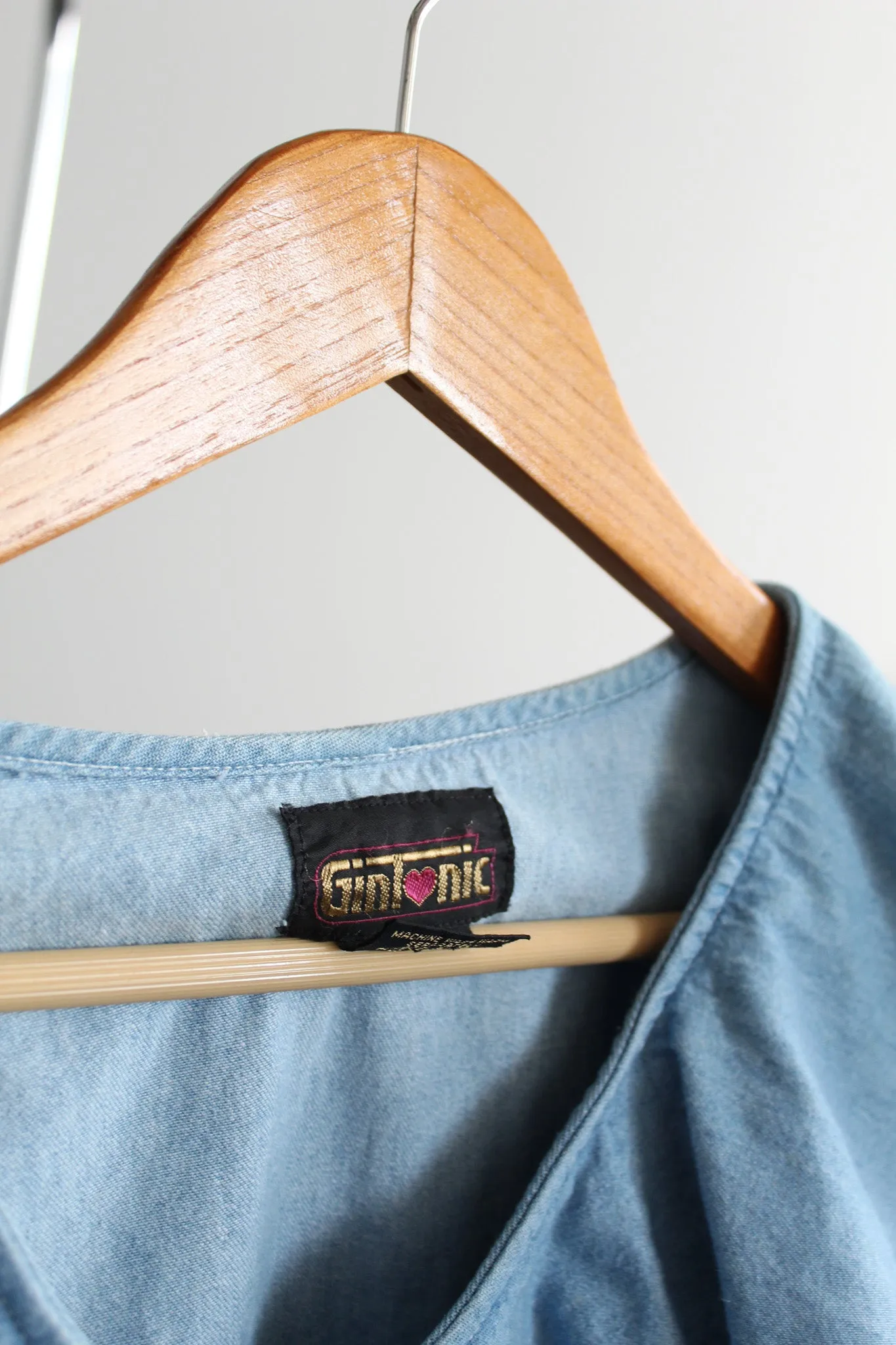 avalon ruffle denim blouse 1919 Vintage