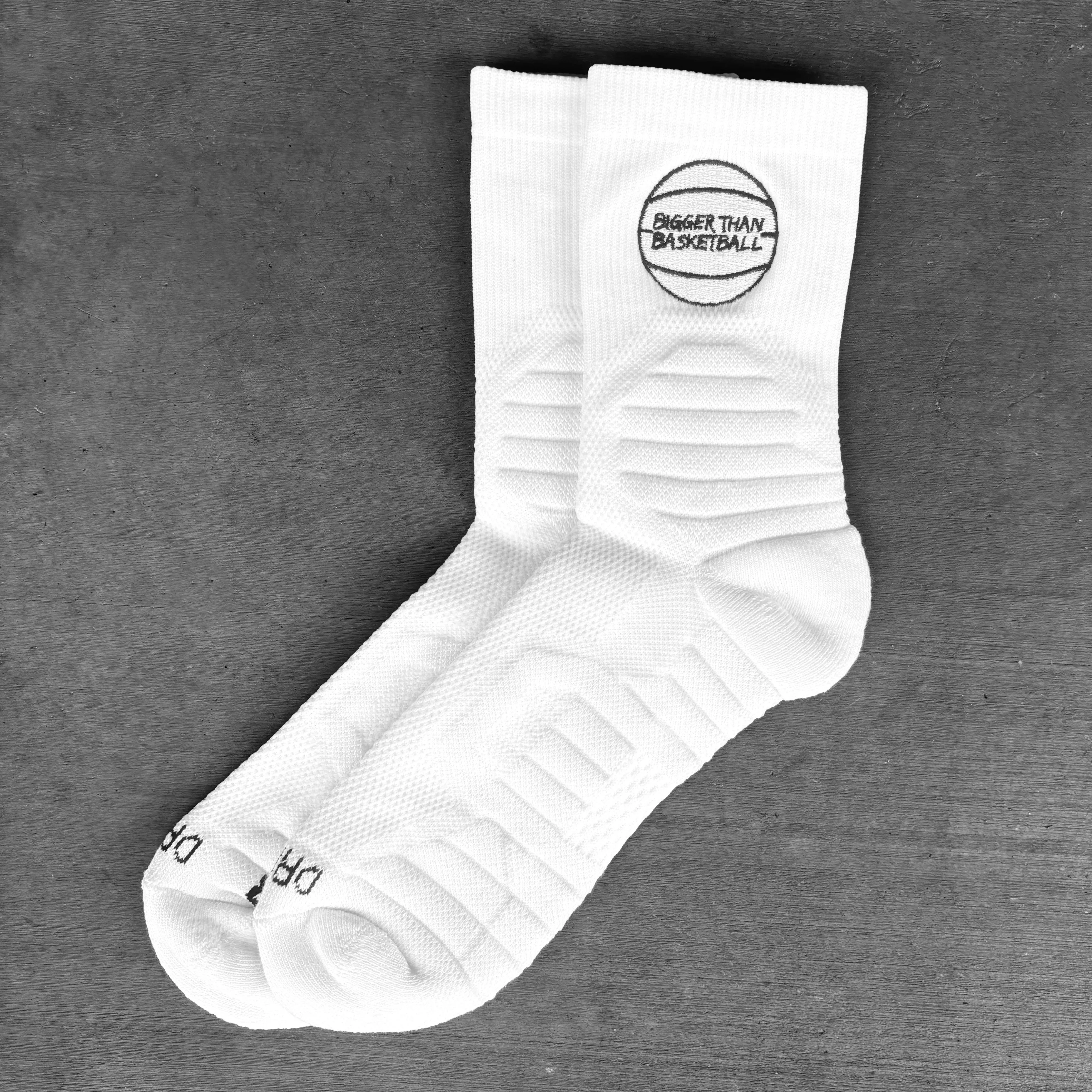 Basketball Performance Socks - White Bigger Than Basketball