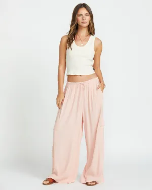 Beach Babe Cargo Elastic Waist Pants - Dusty Peach Billabong