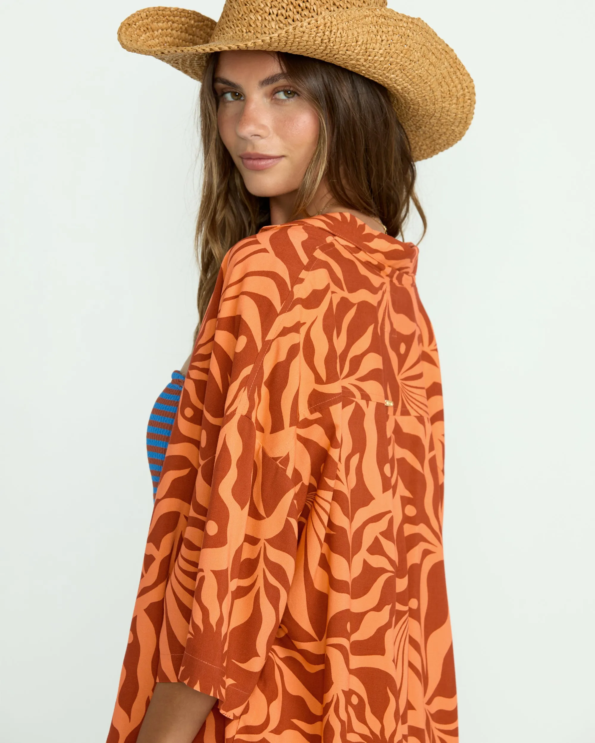 Beach Side Printed Short Sleeve Shirt - Orange Squeeze Billabong