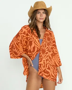 Beach Side Printed Short Sleeve Shirt - Orange Squeeze Billabong