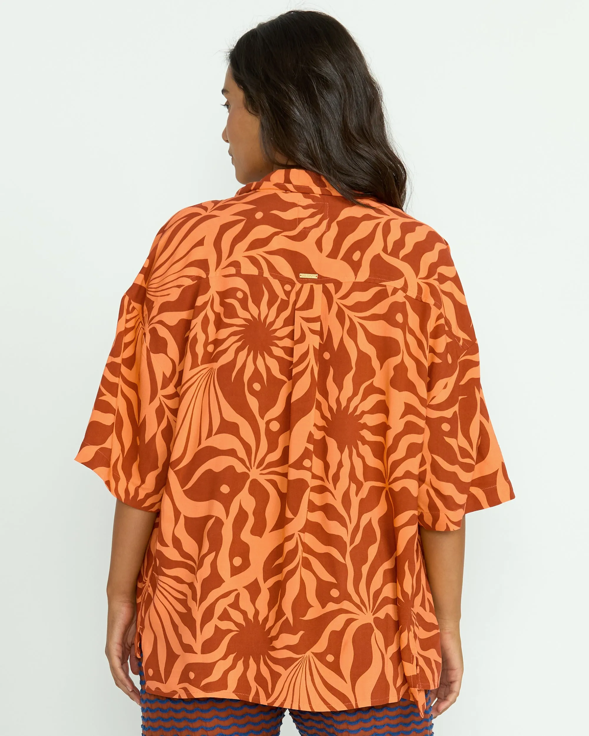 Beach Side Printed Short Sleeve Shirt - Orange Squeeze Billabong