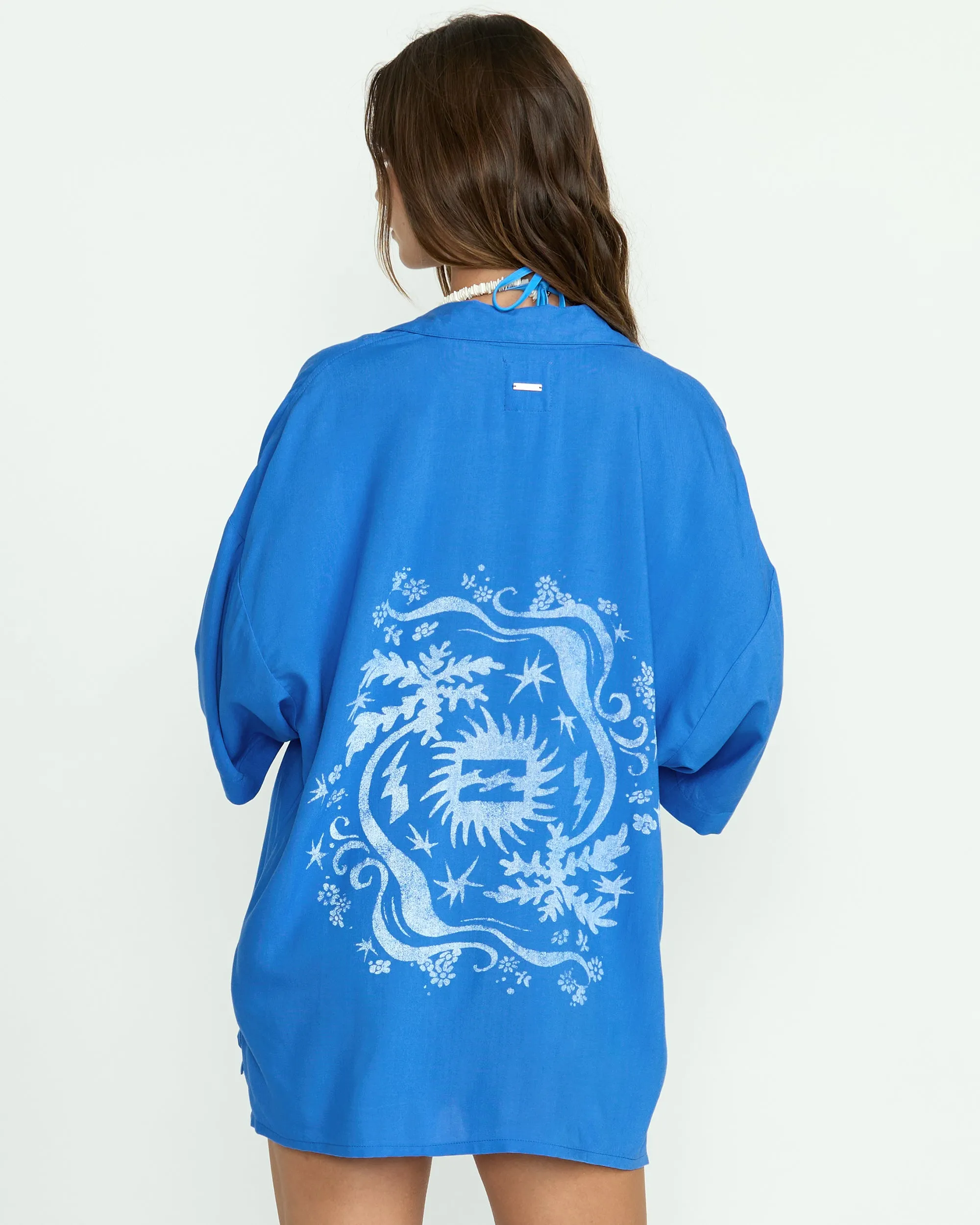 Beach Side Printed Short Sleeve Shirt - True Blue Billabong