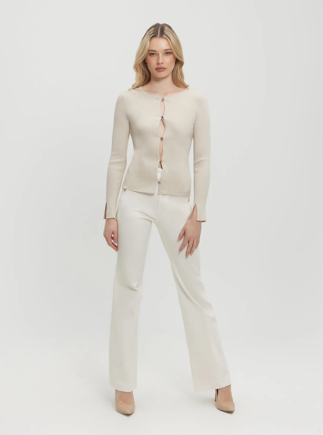 Beige Eden Knit Cardigan Guess