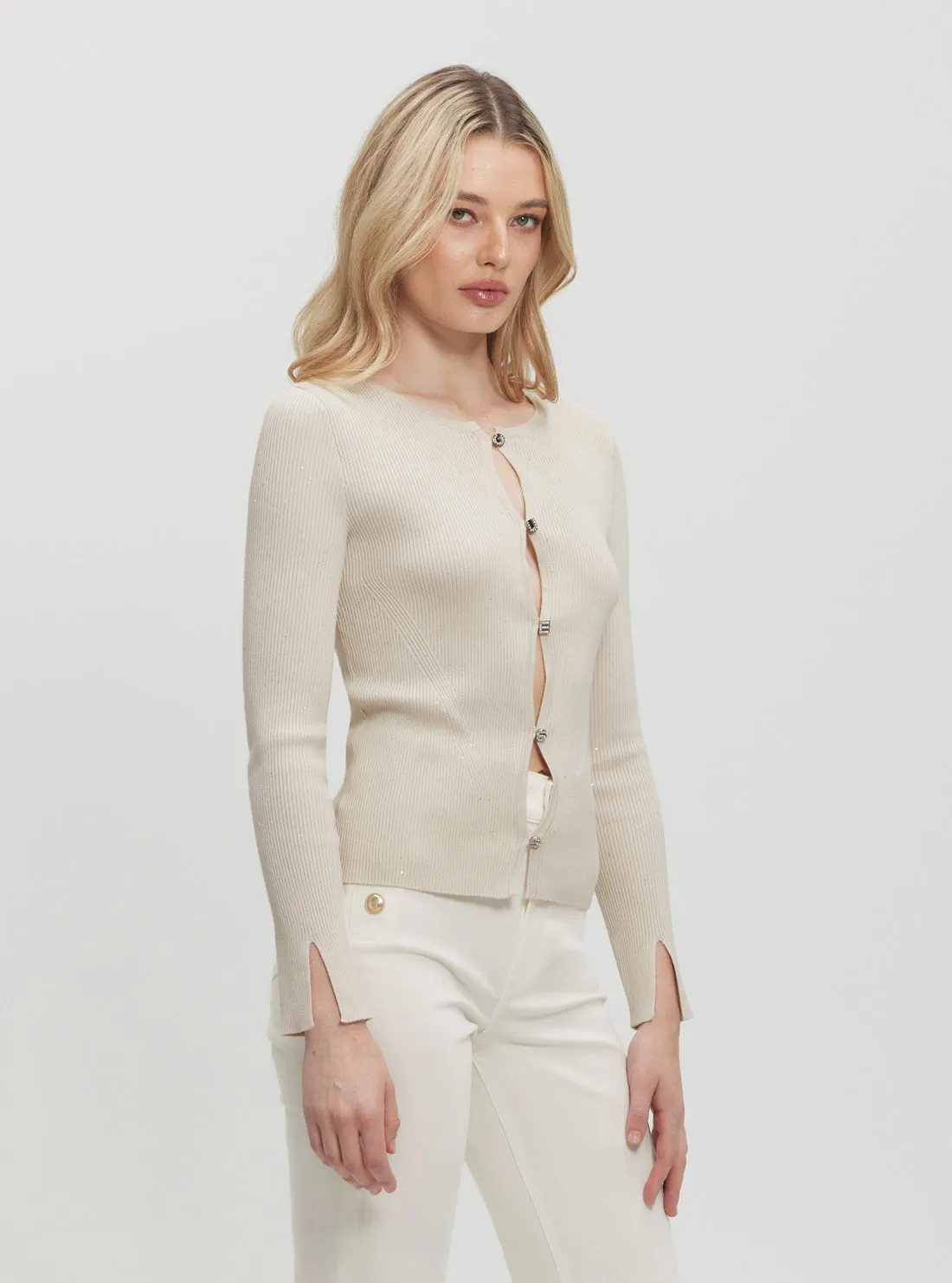 Beige Eden Knit Cardigan Guess
