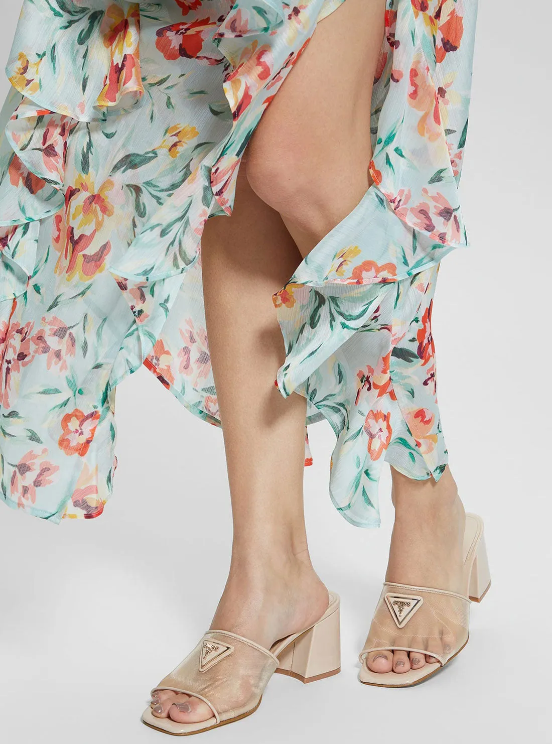 Beige Gable Block Heel Guess