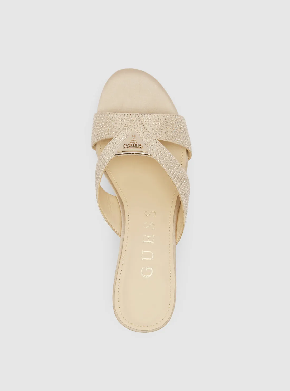 Beige Lonaa Platform Sandals Guess
