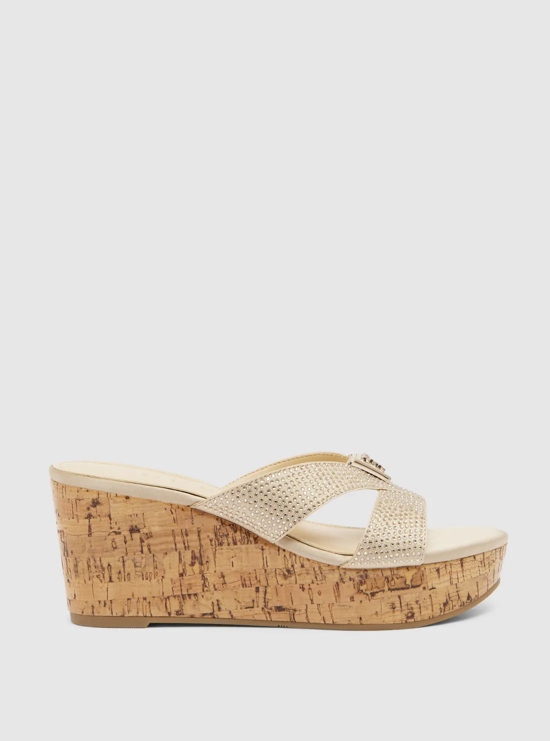 Beige Lonaa Platform Sandals Guess