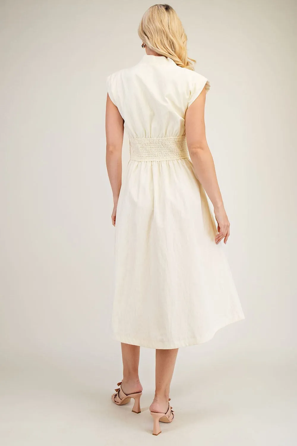 Belle Zipper Maxi Dress - Cream