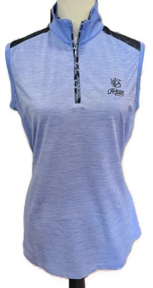 Bermuda Sands Light Purple Heather. Sleeveless Golf Top with Logo Size L MSP$80