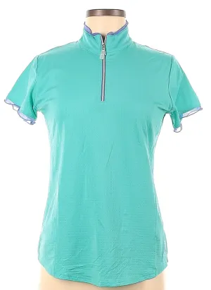 Bette & Court Mint Zip Golf Top w/ Purple Mesh Details Size M. MSP$100