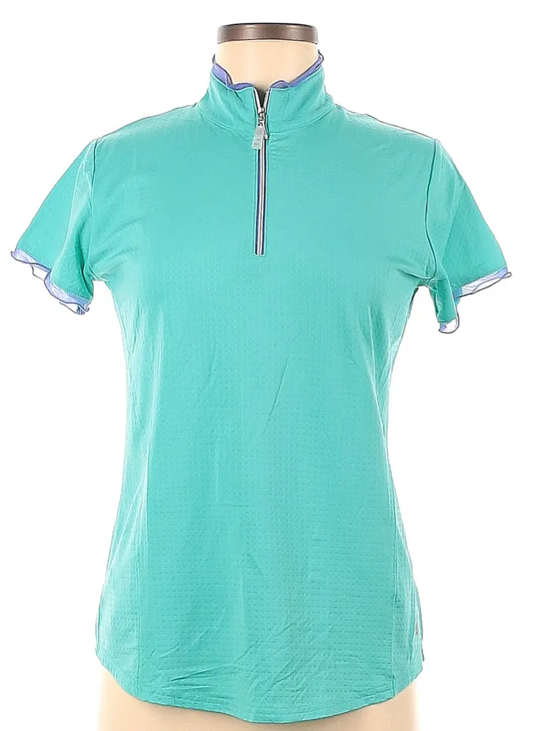 Bette & Court Mint Zip Golf Top w/ Purple Mesh Details Size M. MSP$100