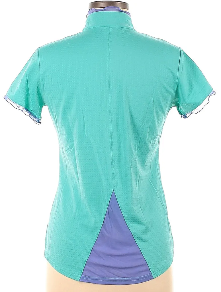 Bette & Court Mint Zip Golf Top w/ Purple Mesh Details Size M. MSP$100