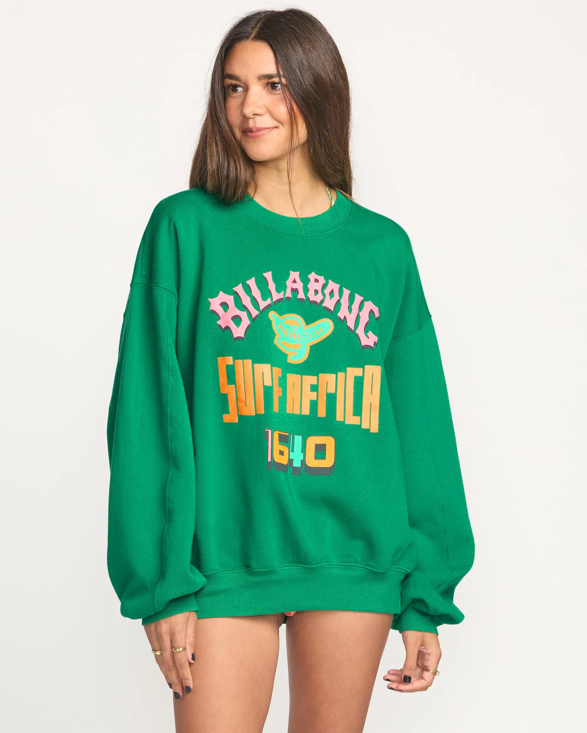 Billabong x Mami Wata Kendal Crewneck Sweatshirt - Emerald Green Billabong