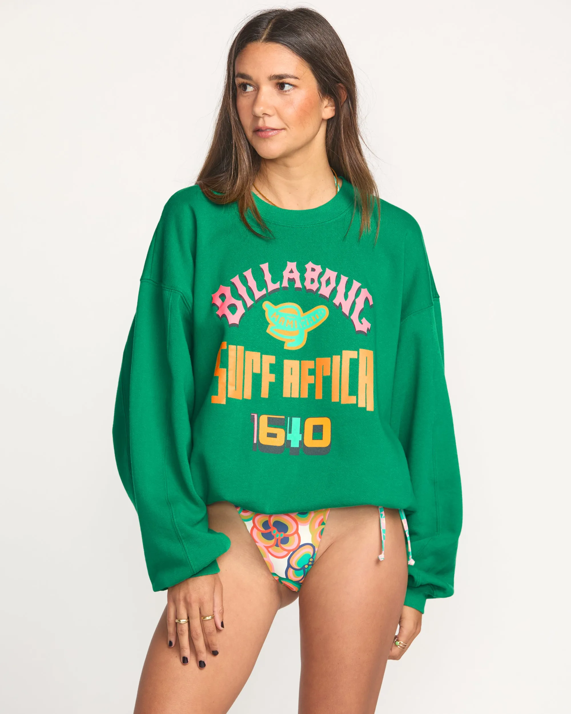 Billabong x Mami Wata Kendal Crewneck Sweatshirt - Emerald Green Billabong