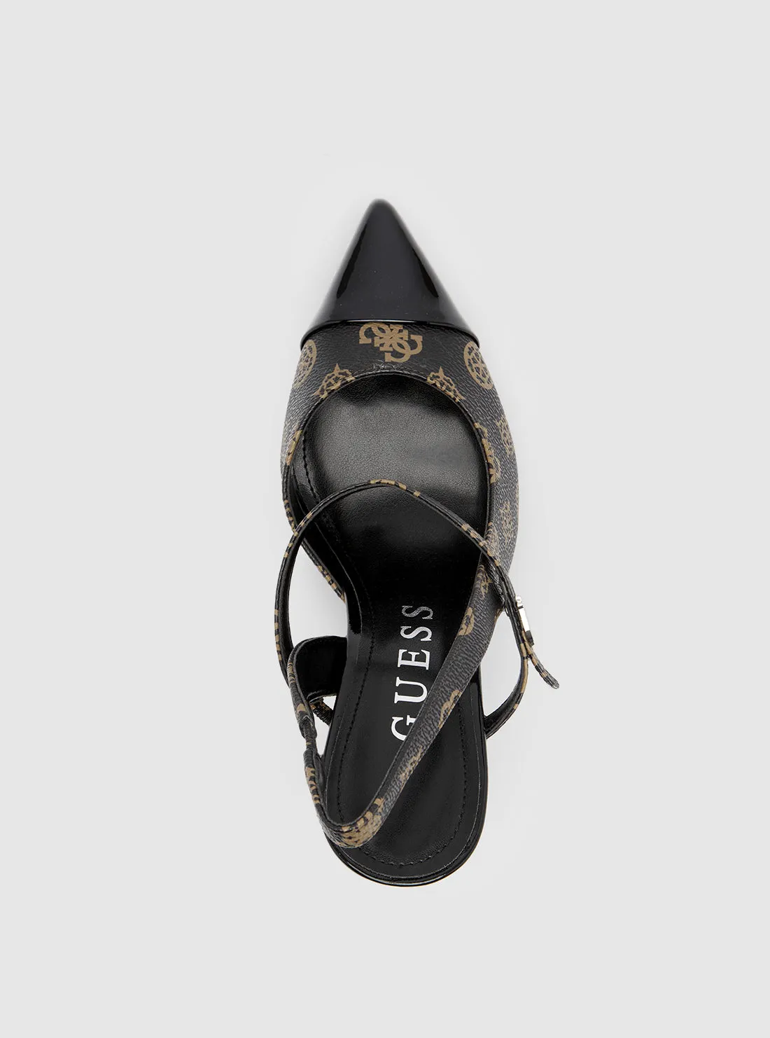 Black Brown Logo Serry Stilleto Heel Guess