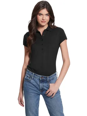 Black Liza Pique Polo T-Shirt Guess