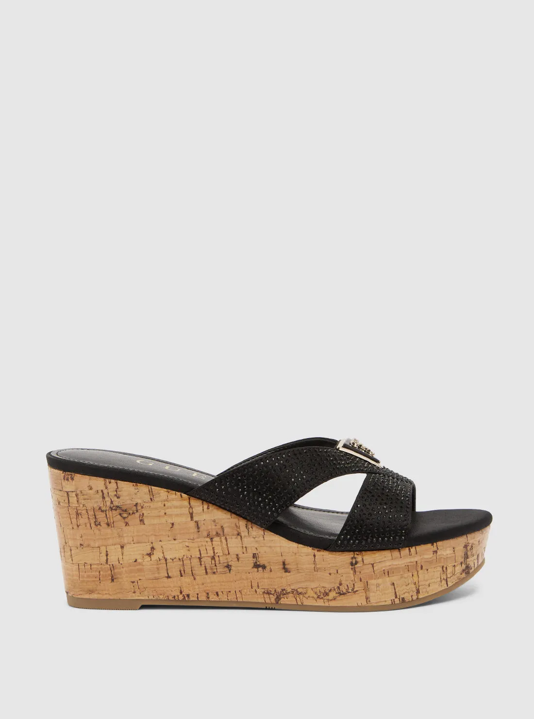 Black Lonaa Platform Sandals Guess