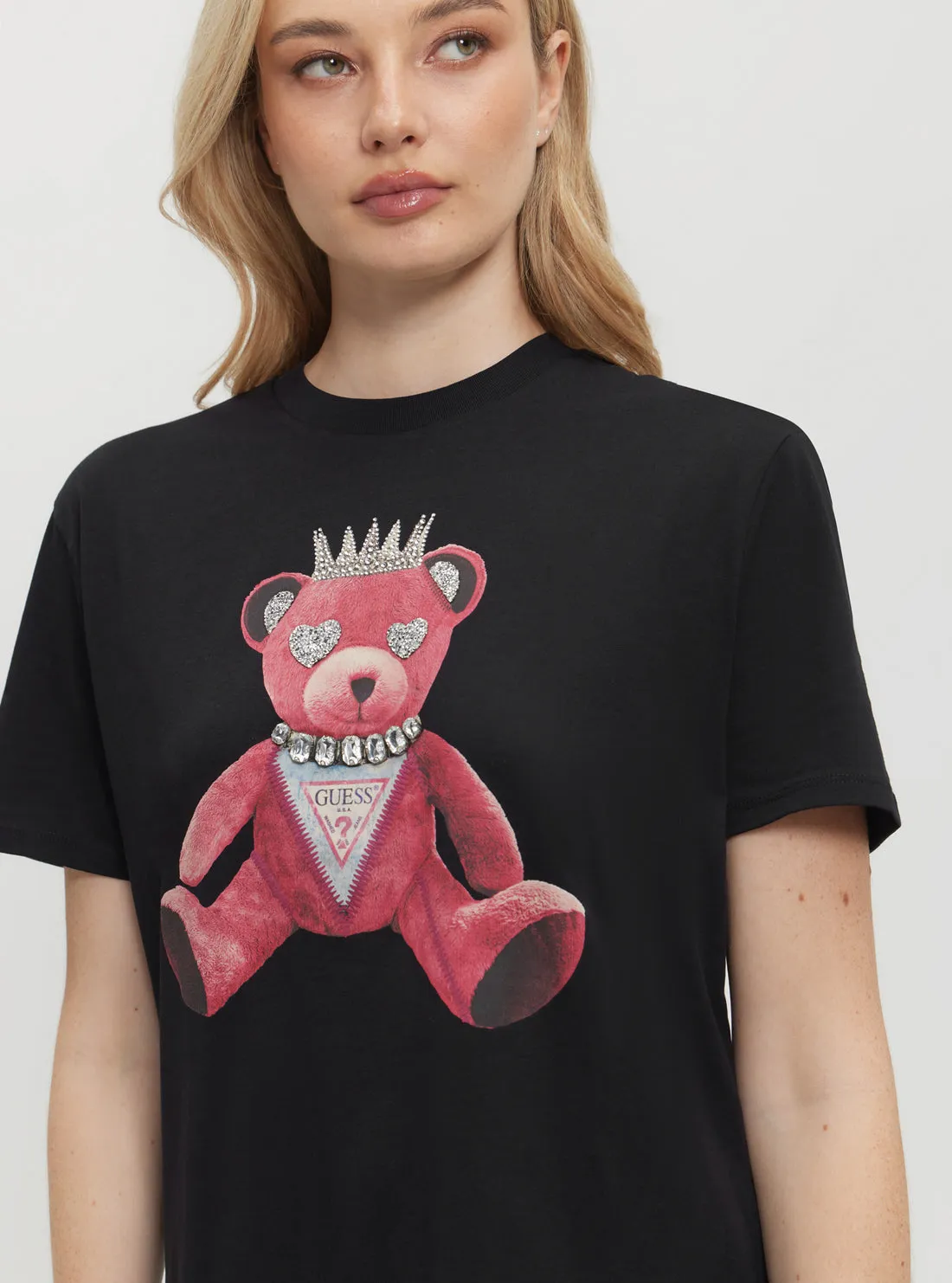 Black Pink Bear T-Shirt Guess