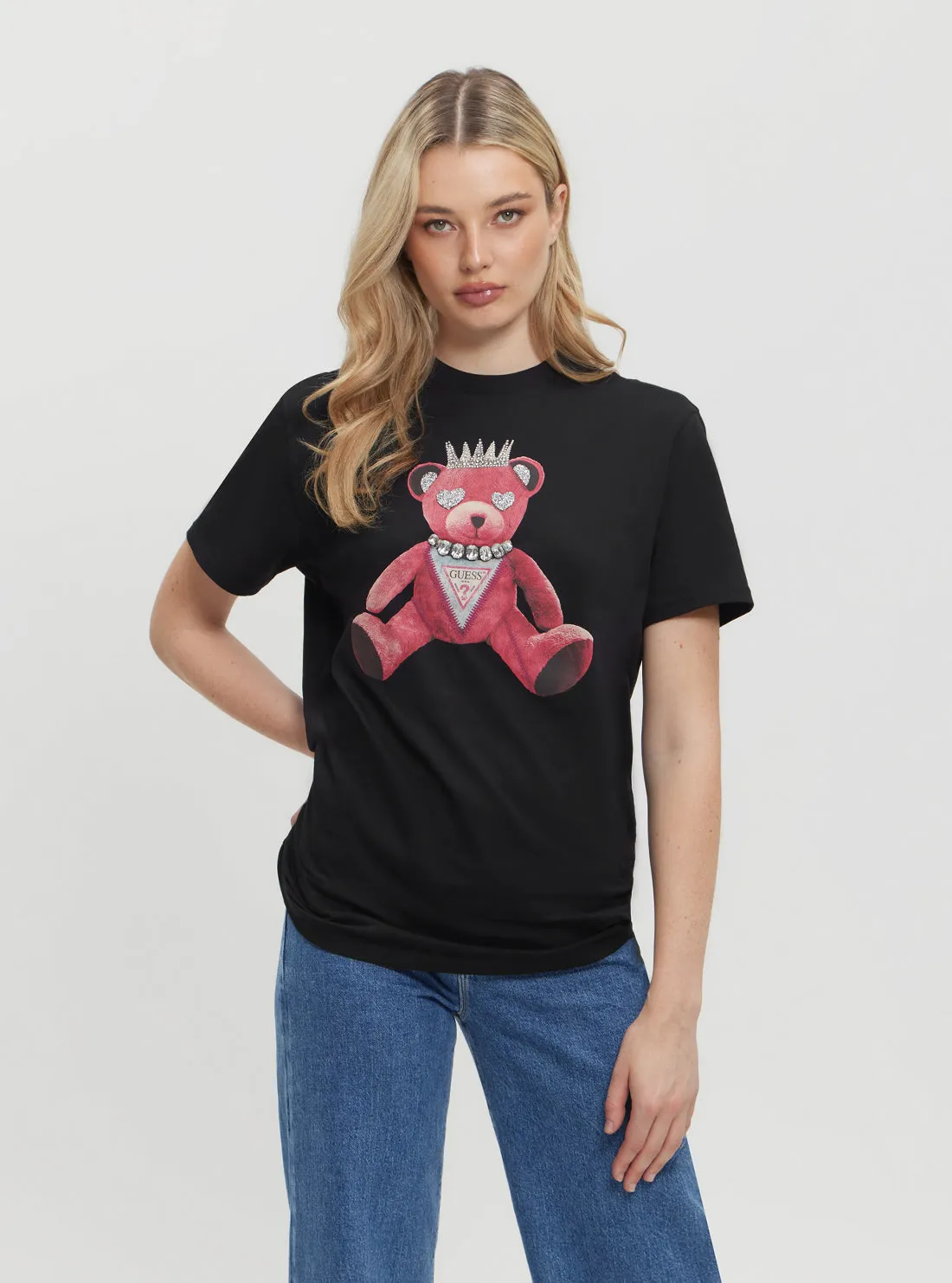 Black Pink Bear T-Shirt Guess