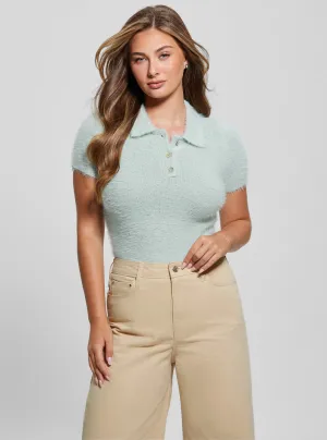 Blue Coraline Knit Polo T-Shirt Guess