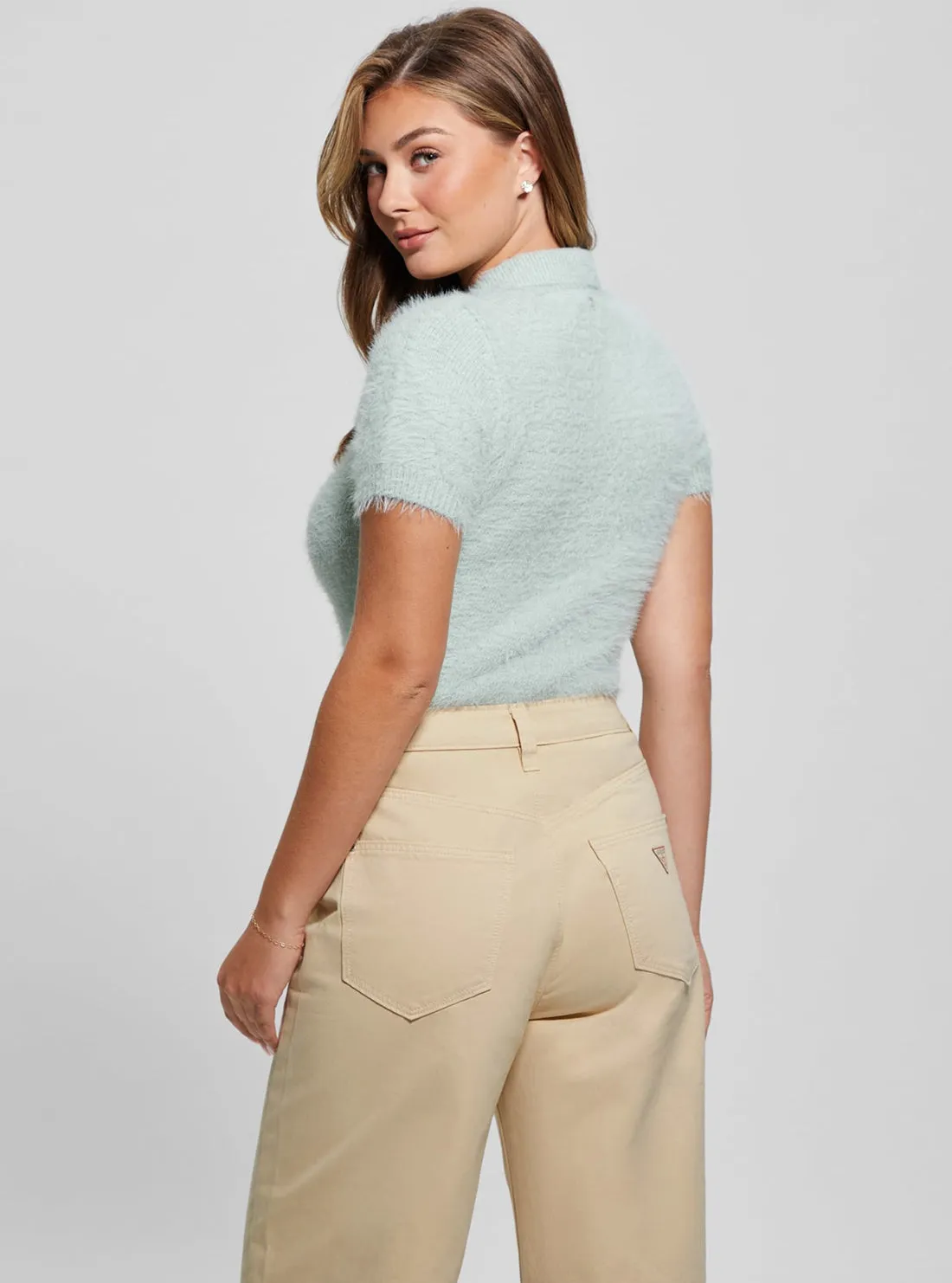 Blue Coraline Knit Polo T-Shirt Guess